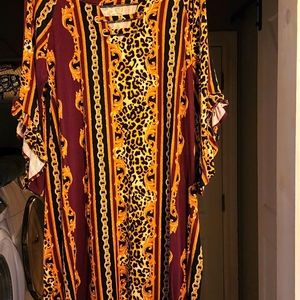 Leopard Maroon Dress All Dresses 5.00 Firm